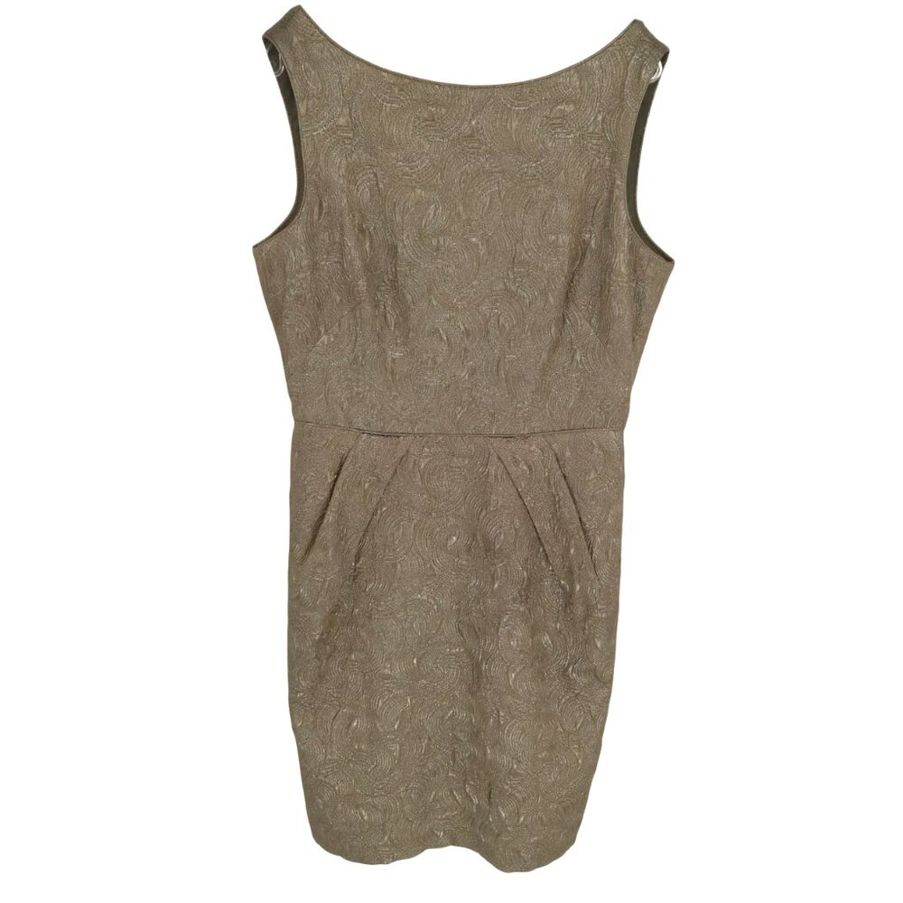 Banana Republic Dress Bronze Brocade Metallic Cocktail Holiday Party Wedding 16